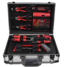 High-Grade Chrome Vanadium Steel General Tool Set with Sockets Wrenches Pliers Hammer Repair Tools Strong Aluminum Storage Case